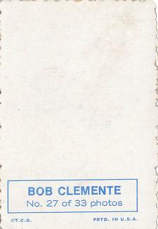 1969 Topps - Deckle #27 Bob Clemente Back