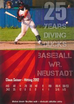 2012 Wiener Neustadt Diving Ducks #NNO Claus Seiser Back