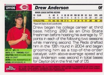 2005 Topps Chrome Updates & Highlights #UH106 Drew Anderson Back