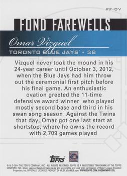 2014 Topps Update - Fond Farewells #FF-OV Omar Vizquel Back