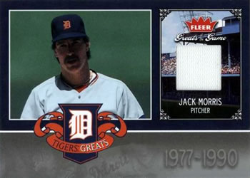 2006 Fleer Greats of the Game - Tigers Greats Memorabilia #DET-JM Jack Morris Front