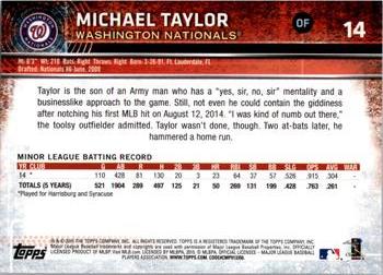 2015 Topps Opening Day #14 Michael Taylor Back