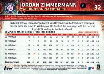 2015 Topps Opening Day #32 Jordan Zimmermann Back
