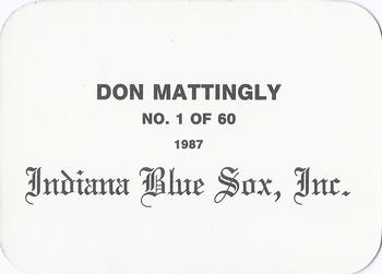 1987 Indiana Blue Sox (unlicensed) #1 Don Mattingly Back