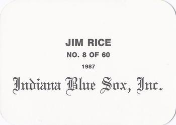 1987 Indiana Blue Sox (unlicensed) #8 Jim Rice Back