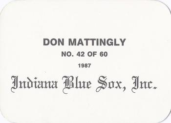 1987 Indiana Blue Sox (unlicensed) #42 Don Mattingly Back