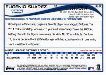 2014 Topps Update - Gold #US-96 Eugenio Suarez Back