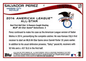 2014 Topps Update - Gold #US-97 Salvador Perez Back