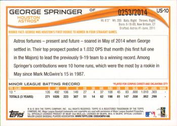 2014 Topps Update - Gold #US-10 George Springer Back