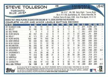 2014 Topps Update - Gold #US-47 Steve Tolleson Back