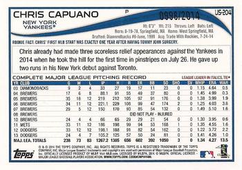 2014 Topps Update - Gold #US-204 Chris Capuano Back
