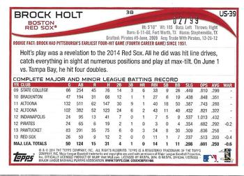2014 Topps Update - Camo #US-39 Brock Holt Back