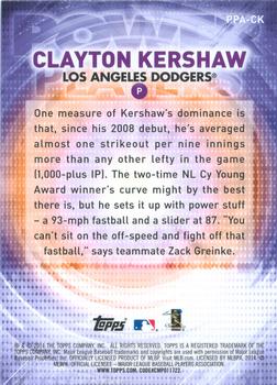 2014 Topps Update - Power Players #PPA-CK Clayton Kershaw Back