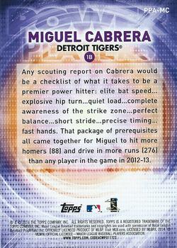 2014 Topps Update - Power Players #PPA-MC Miguel Cabrera Back