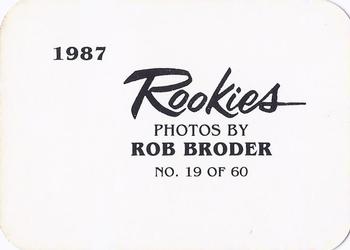 1987 Broder Rookies (unlicensed) #19 Jeff Hamilton Back