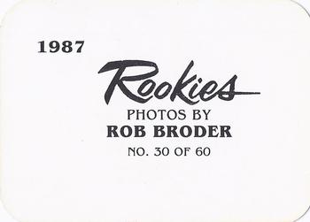 1987 Broder Rookies (unlicensed) #30 Phil Lombardi Back