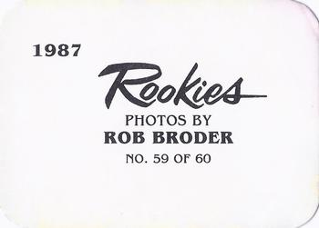 1987 Broder Rookies (unlicensed) #59 Jose Canseco Back