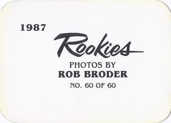 1987 Broder Rookies (unlicensed) #60 Wally Joyner Back