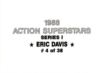 1988 Action Superstars (38 cards, unlicensed) #4 Eric Davis Back