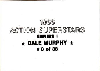 1988 Action Superstars (38 cards, unlicensed) #8 Dale Murphy Back