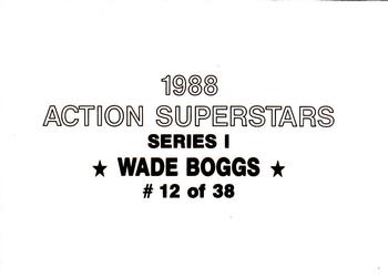 1988 Action Superstars (38 cards, unlicensed) #12 Wade Boggs Back