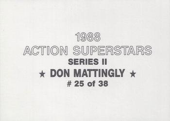 1988 Action Superstars (38 cards, unlicensed) #25 Don Mattingly Back