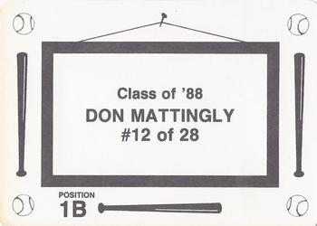 1988 Class of '88 (unlicensed) #12 Don Mattingly Back