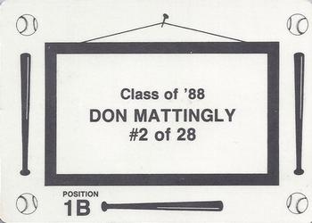 1988 Class of '88 (unlicensed) #2 Don Mattingly Back