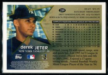 2014 Topps Update - Framed Derek Jeter Reprints #1996 Derek Jeter Back