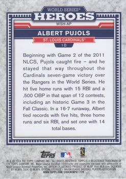 2014 Topps Update - World Series Heroes #WSH-AP Albert Pujols Back
