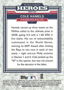2014 Topps Update - World Series Heroes #WSH-CH Cole Hamels Back
