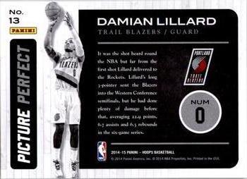 2014-15 Hoops - Picture Perfect #13 Damian Lillard Back