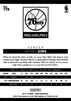2014-15 Hoops - Gold #178 Henry Sims Back