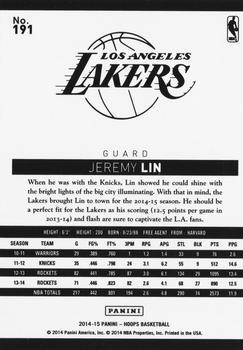 2014-15 Hoops - Gold #191 Jeremy Lin Back