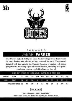 2014-15 Hoops - Gold #262 Jabari Parker Back