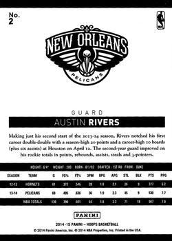 2014-15 Hoops - Green #2 Austin Rivers Back