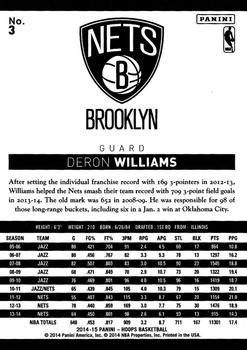2014-15 Hoops - Green #3 Deron Williams Back