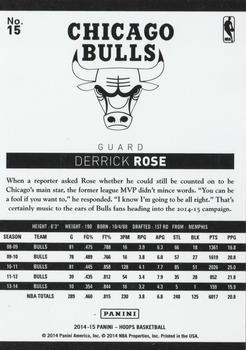 2014-15 Hoops - Silver #15 Derrick Rose Back