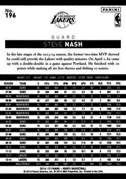 2014-15 Hoops - Artist's Proof #196 Steve Nash Back