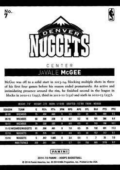 2014-15 Hoops - Artist's Proof Black #7 JaVale McGee Back