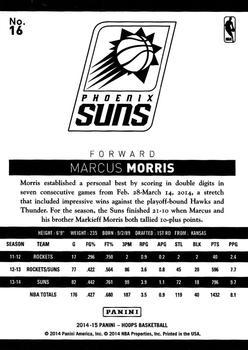 2014-15 Hoops - Artist's Proof Black #16 Marcus Morris Back