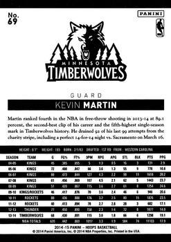 2014-15 Hoops - Artist's Proof Black #69 Kevin Martin Back