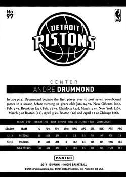 2014-15 Hoops - Artist's Proof Black #97 Andre Drummond Back