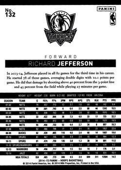 2014-15 Hoops - Artist's Proof Black #132 Richard Jefferson Back