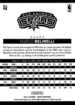 2014-15 Hoops - Blue #98 Marco Belinelli Back