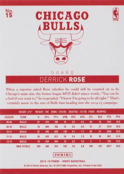 2014-15 Hoops - Red Back #15 Derrick Rose Back