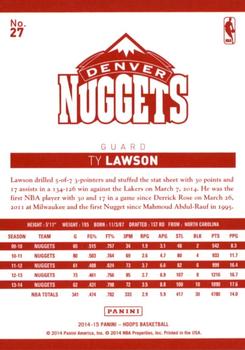 2014-15 Hoops - Red Back #27 Ty Lawson Back