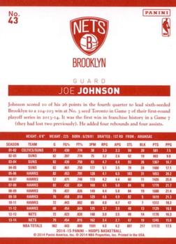 2014-15 Hoops - Red Back #43 Joe Johnson Back