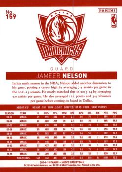 2014-15 Hoops - Red Back #159 Jameer Nelson Back