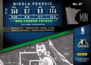 2014-15 Panini Prestige #49 Nikola Pekovic Back